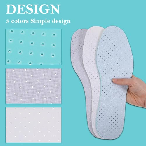 Image of 3Pairs Breathable Insoles for Women, Breathable Cloud Soles for Women, Cutable Double-Layer Latex Foam Replacement Insoles, Men 7-11 Woman 2-8(White Grey Green)