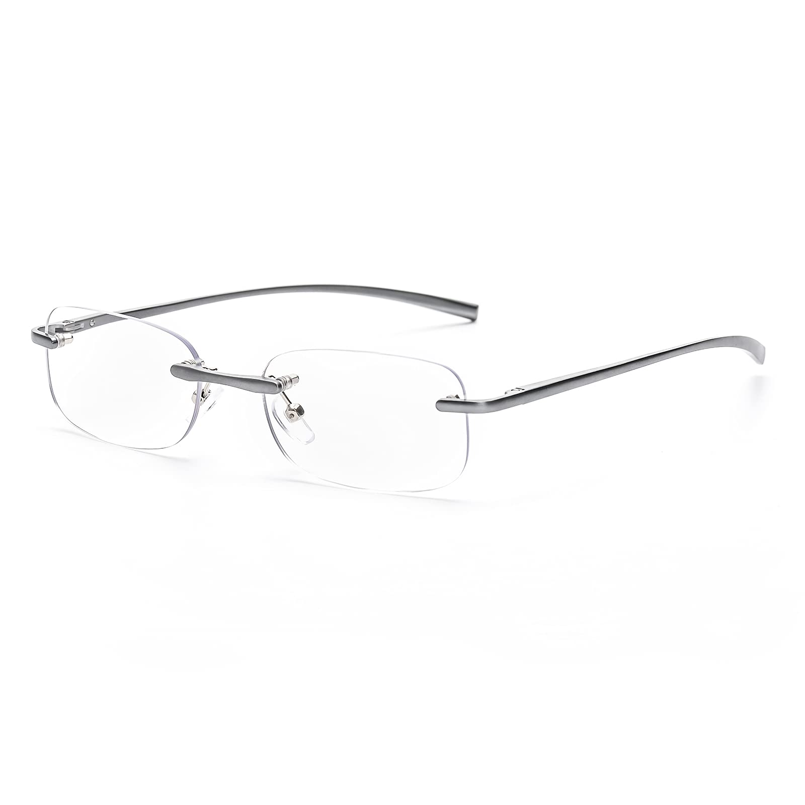 ZUVGEES Rimless Clear Reading Glasses Blue Light Blocking Readers for Men and Women (Grey, 3.50) - Image 2