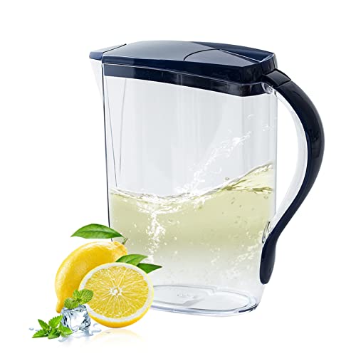 Jarra de agua de 2l con tapas de agua de plástico para la puerta del refrigerador para bebidas jarra con una línea de escala precisa resistente al calor para bebidas frías o calientes