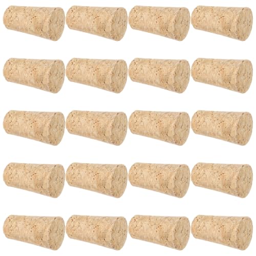 VERDANVERSE 20 Piezas Unidades Tapones de Corcho Cónicos para Botellas Vino y Cerveza Tapón de Repuesto Reutilizable para Frascos y Jarras Sellador Natural para Botellas de Vidrio Preserva