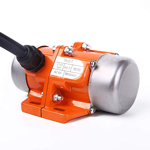 BIZOEPRO Concrete Vibrator Vibration Motor 30W Mini Vibrating Single Phase Aluminum Alloy AC 110V 3600rpm for Shaker Table