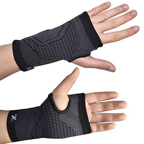 DOUBLE M, Pack 1 o 2, Muñequera Deportiva de Protección, Neopreno, Unisex, Transpirable, para Tendinitis, Artritis, Túnel Carpiano, Cross-Fit, Gimnasio, Pesas, Flexiones, Resistente, Muñeca Ancha Cover