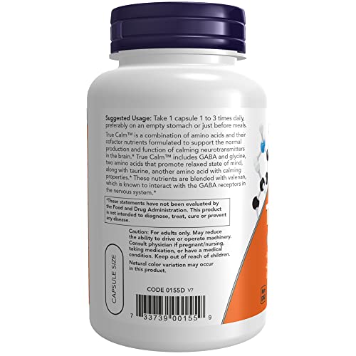 NOW Supplements, True Calm™, Amino Acid blend with B Vitamins & Valerian , 90 Veg Capsules - Image 4