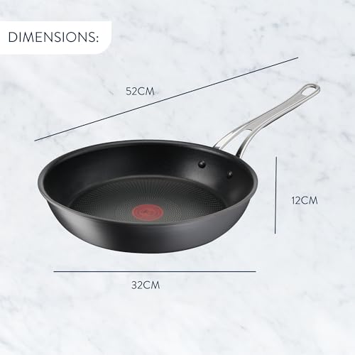 Tefal Jamie Oliver Cook’s Classics Frying Pan, 30cm, Hard Anodised Aluminium, Non-Stick, Oven-Safe, Induction Compatible, Riveted Handle, Black – H9120744 - Image 2