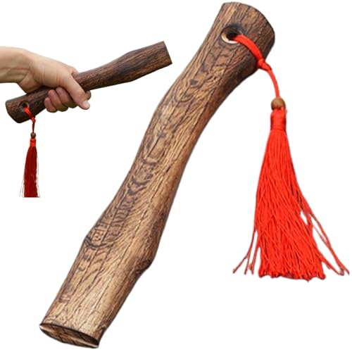 Nyutcwe Axe Handle with Red Tassel Wood, 10-inch Replacement Hatchet Handle Retro Shock Resistant Axe Handles