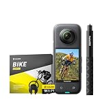 Insta360 X3 Bicycle Bundle - Waterproof 360° Action Camera with 1/2 Inch Sensor, 5.7K 360°, 72MP 360° Photos, Stabilization, 2.29 Inch Touch Screen, Vibration Feedback, AI Editing, Live Streaming