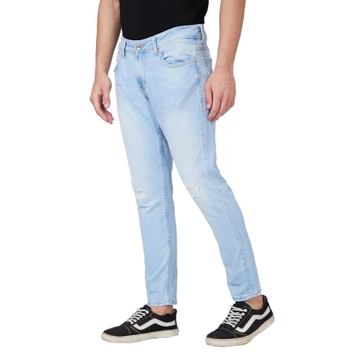 Image of Spykar Men's Kano Slim Fit Mid-Rise Jeans (Ankle Length)