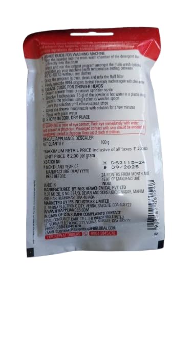 Image of IFB Essentials Descal Appliance Descaler for Washing Machine | Removes Limescale | Improves Machine Performance | Appliance Cleaner
