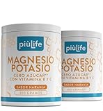 Magnesio Y Potasio En Polvo 600g Naranja PiùLife, Potasio Y Magnesio Con Vit C, B12, B6, B1 Y Acido Folico, Suplemento Para El Cansancio, Apoyo Muscular Y Sistema Nervioso, Equilibrio Electrolitos