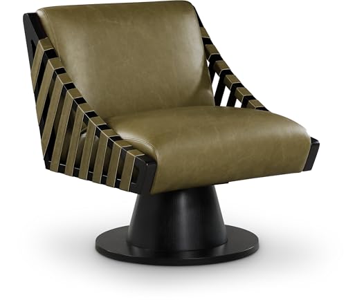Meridian Furniture 33002Olive Millwin Collection Art Deco Swivel Accent Chair