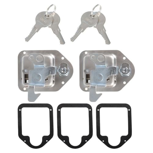 XKYWUON 2 Toolbox Lock Stainless Door Key Latch Paddle Handle RV Trailer 4-3/8