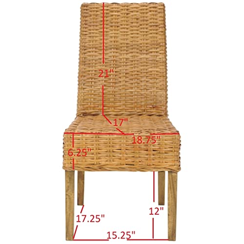 Safavieh Home Collection Aubrey Honey Oak Wicker Side Chair, Set Of 2 #TOP4