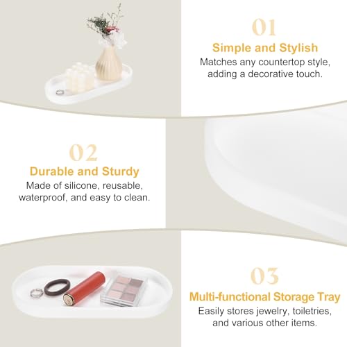 Bandeja de baño de silicona de alta calidad minucioso diseño ovalado para perfumes 4