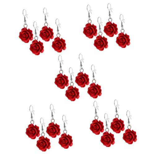 Pendientes de rosa etnicos en pack de 10 pares para regalar aretes colgantes a adolescentes