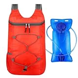 Vyloky Mochila de hidratación, mochila de senderismo con burbuja de agua de 2 litros, mochila deportiva, mochila transpirable ultraligera para bicicleta, mochila para correr para senderismo, rojo, 2L