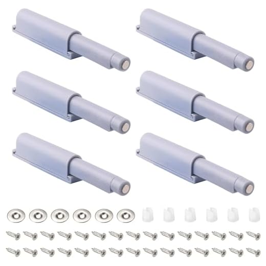 Greluma 6 Piezas Pestillo de puerta con empuje para abrir, pestillos magnéticos para puerta oculta, armarios, cajones de RV, armario de cocina
