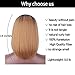 Kalyss Short Bob Wigs for Women Heat Resistant Synthetic Hair Brown Women's Wig With Hair Bangs (ombre honey blonde)