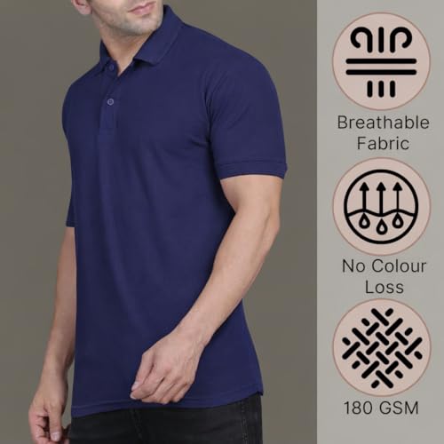 Image of Men Regular fit Polo Neck T Shirt||Casual Wear ||Half Sleeve Tshirt for Men