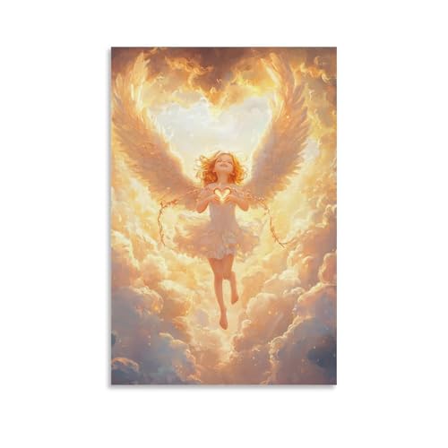Cuadro decoración pintura poster de ángel para un dormitorio relajante