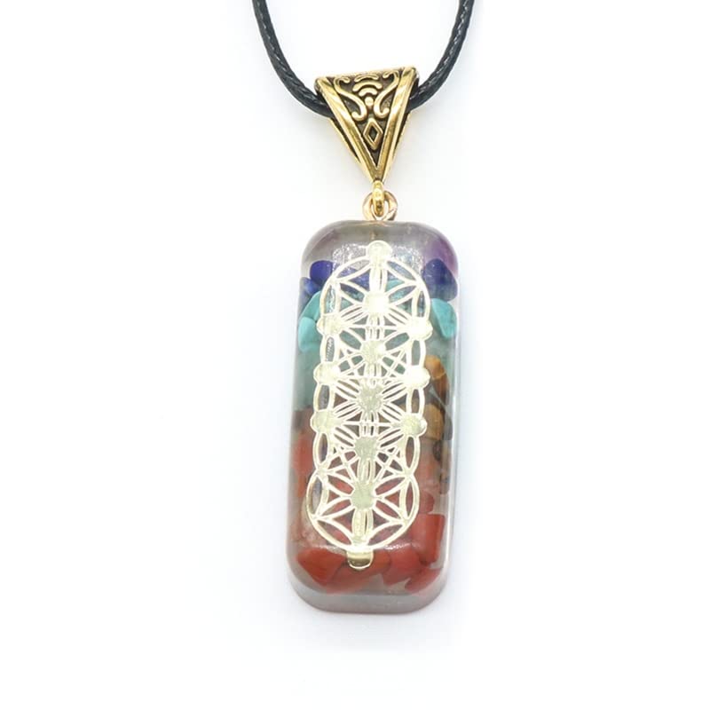 7 Chakras Cristales Piedras Orgono Colgante Energía Orgonita Hex Chakra Collar