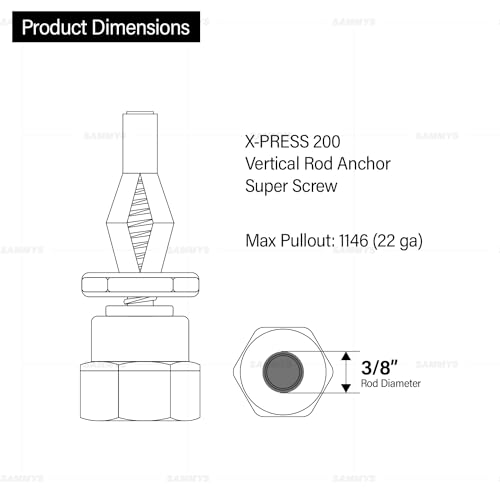 Vis verticale d'ancrage Everflow 8181922–25 XP 200 pour pont de métal et panne - 4