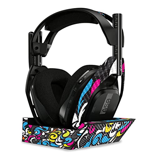 Image of MightySkins Carbon Fiber Skin Compatible with Astro A50 Wireless Headphones + Base Station (Gen 4) - Swirly | Protective, Durable Textured Carbon Fiber Finish | Easy to Apply | Made in The USA