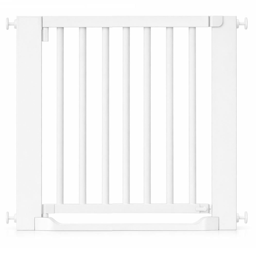 Safetots White Wooden Heritage Flat Step Gate, 79Cm - 87Cm, Pressure Fit