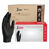 1st Choice Premium Safety Black Nitrile Disposable Gloves, Case of 1000 - Industrial, Latex Free