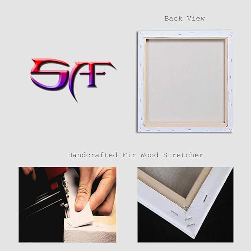 Image of SAF painting Abstract Forest Landscape Wall Art - Vibrant Multicolor Trees with Reflection - Canvas Painting for Living Room, Bedroom, or Office Decor 30 Inch x 30 Inch