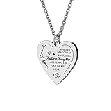 Haoflower To My Daughter Whether Near Or Far Apart We Will Always Be Together By Heart Luxury Pendant Necklace Gift From Daddy Mommy (Daddy Loves You)