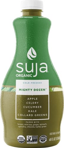 Suja 0859213005896 Organic Cold-Pressed Mighty Dozen, Green Juice With Celery, Cucumber, Kale, Collard Greens, Apple & Lemon, Vegan thumb #1