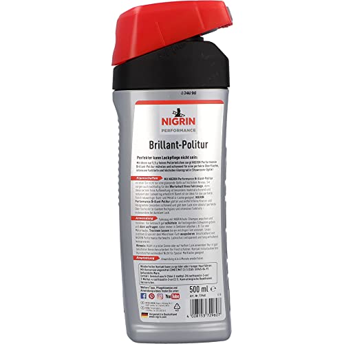 NIGRIN Performance Brillant-Politur TURBO, für alle Lacke geeignet, materialschonend, 500 ml