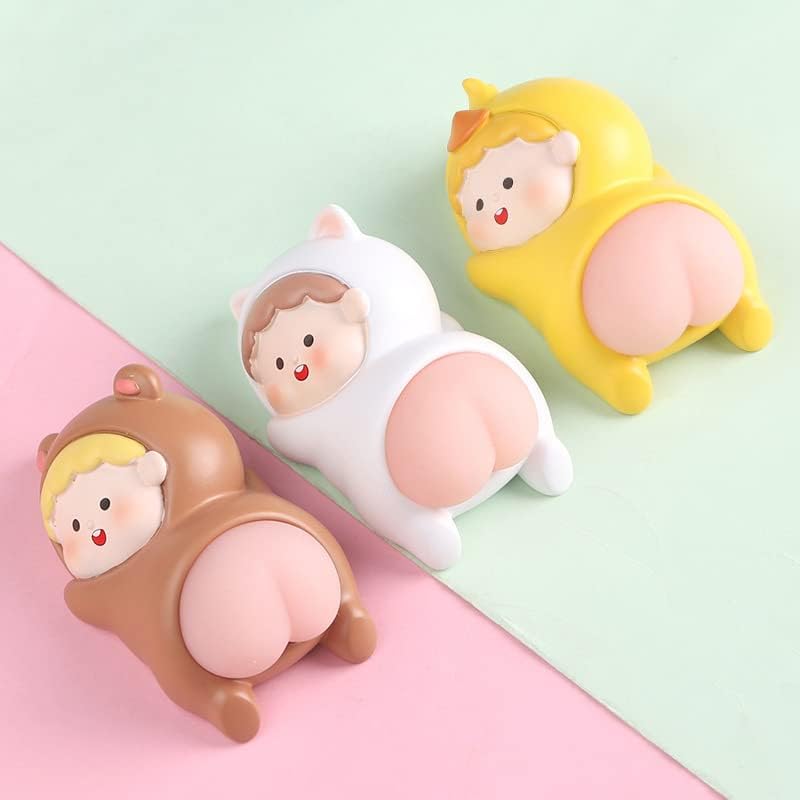 Yirdapall スクイーズ ストレス人形 伸縮性のお尻人形 デスク装飾 かわいい ふわふわ 低反発 柔らかい ストレス解消 ミニおもちゃ 握る おもちゃ 減圧グッズ 減圧玩具 (B)