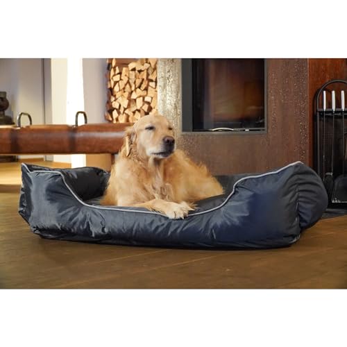 ThermoSwitch Paros LUX grau Hundebett Hundekorb Hundekissen Hundematte Hundematratze wärmend kühlend Winter Sommer waschbar (XL - 120 x 75 x 28 cm)