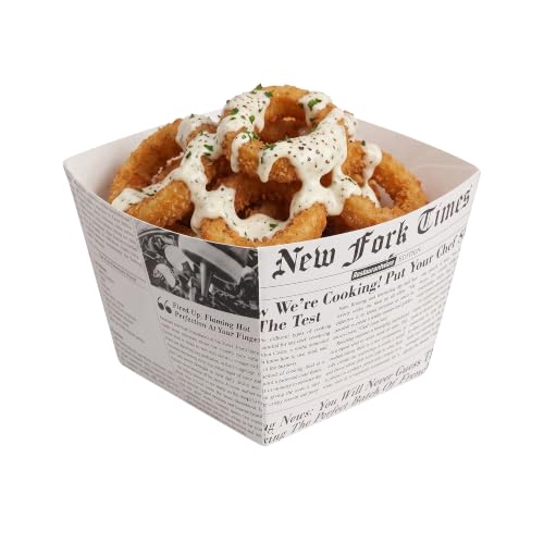 Restaurantware Newsprint Paper Snack Boxes, 4 1/4 In Square, 200 Count