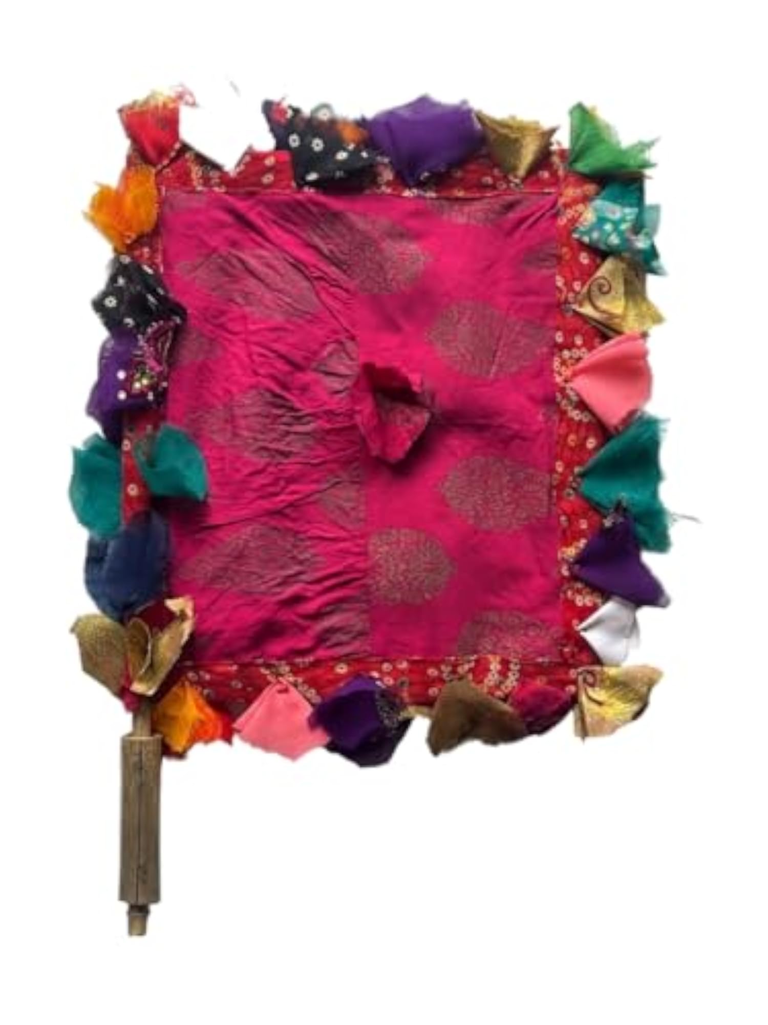 Handmade Multicolour Cloth Hand Fan, Traditional Design