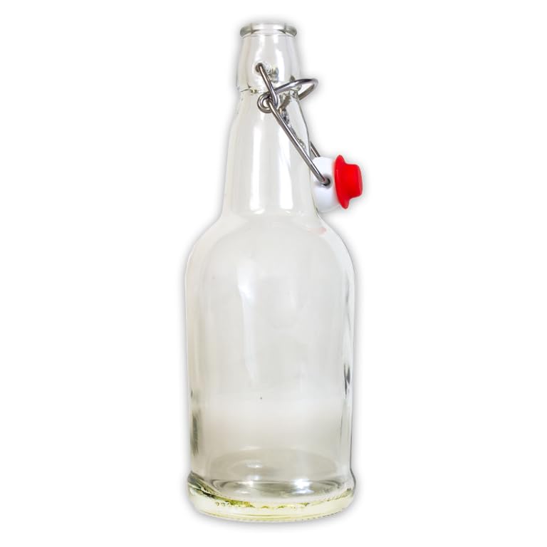 CLEAR FLIP TOP GROLSCH BOTTLES LDC Brand Case of 12 16oz Glass Beugel with Swing Top Caps for Soda Cider Mead Beer