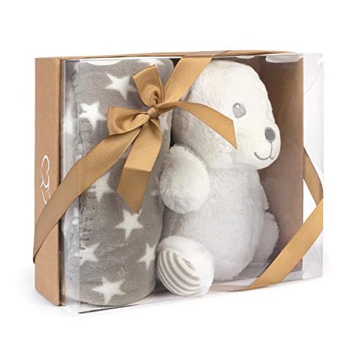 Muñeco Peluche Osito con Manta Bebé Estrellas (BEAR NATURAL)