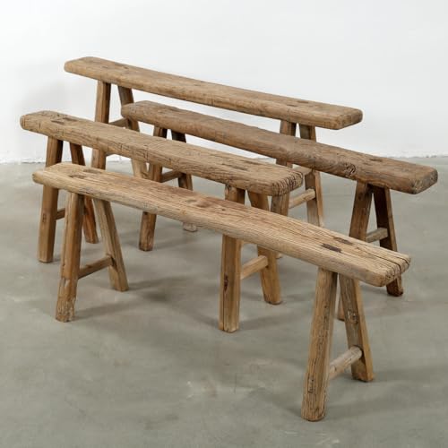 Image of Approx. 3-3.5ft. Long Vintage Noodle Bench Weathered Natural (Size & Finish Vary)