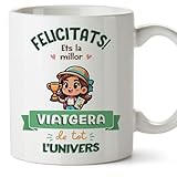 MUGFFINS Tazas para VIAJERA mujer - En Catalán - Millor Univers Trofeu - 11 oz / 330 ml - Regalo original y divertido
