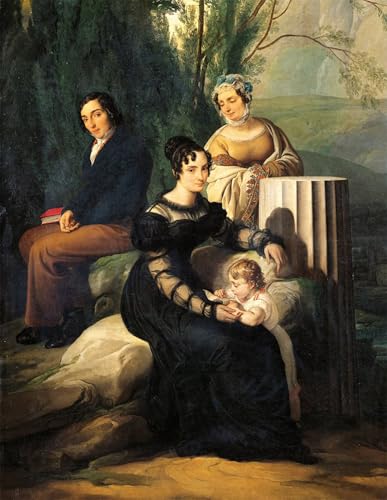 Estampe par Francesco Hayez Portrait Famille Borri Toile anti-reflet pour mur vide