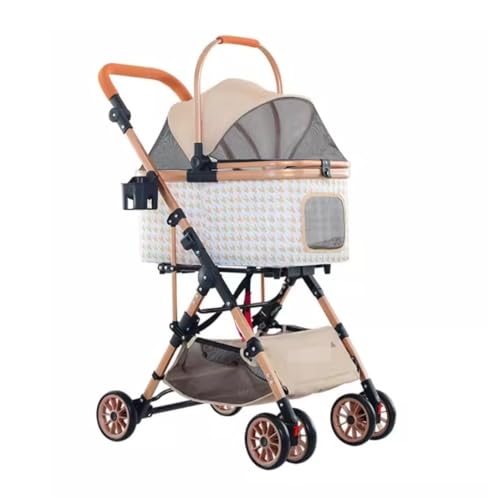NMGMJQ Pet Stroller for Dogs and Cats 3 in 1 Dog Stroller 4 Wheel Foldable Pet Cat Stroller with Detachable Carrier Storage Basket for Small Medium Cats Dogs Pet Stroller(B)