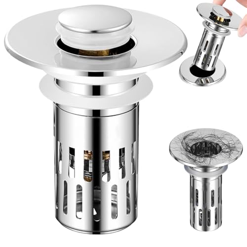 2026 New Bathroom Sink Drain Strainer, Universal Sink Drain Strainer with Hair Catcher Stainless...