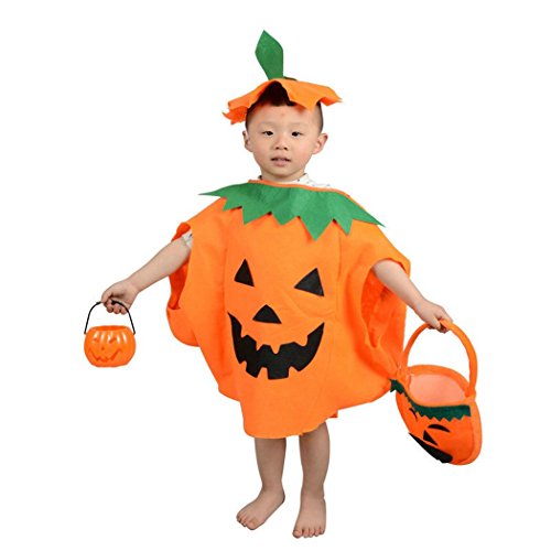 Funpa Halloween Costume Cute Pumpkin Apparel Clothing With Hat For Kid And Adult #TOP2
