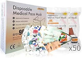 Medical Disposable Face Mask Type IIR For Kids, 50 Units, 5 Styles Mix, CE Certified, BFE 98%, EN 14683:2019+AC:2019