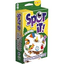 Asmodee Spot It! Camping Card Game 2024 Refresh - Pocket Eco Edition, 5-in-1 Visual Perception Game for Quick Reflexes and Family Fun, Ages 6+, 2-8 Players, 10 Minute Playtime