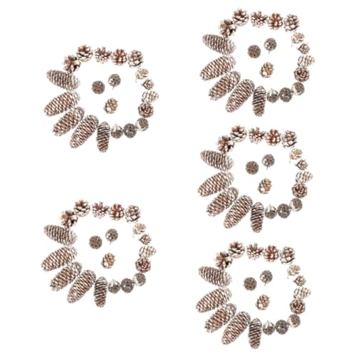 5 sets de conos de pino secos para decoración navideña