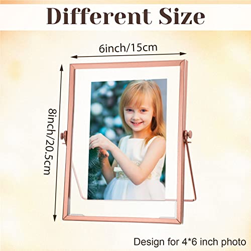 12 Pcs 4 X 6 Inch Metal Photo Frame Set Picture Metal Frames For Office Metal Glass Picture Frames In Bulk Metal Glass Floating Frame For Office Home Studio Interior Photo Display Frames (Rose Gold) #TOP1
