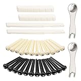 Yootones - Juego de 2 extractores de pines de puente de guitarra acústica, herramienta extractora de pines de puente con tuerca de sillín de guitarra con pines de puente de guitarra para accesorios de