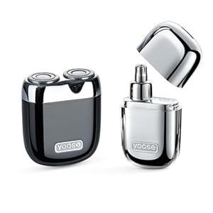 Grooming Bundle Contains: Nose Hair Trimmer and Mini Electric Shaver Black, Trendy and Portable, Compact Size, IPX7 Waterproof, Type-C Rechargeable Long-Lasting Battery, Ideal Gift